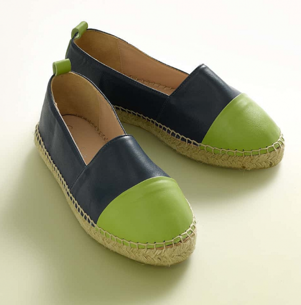 Espadrilles dengan bahan kulit berwarna-warni